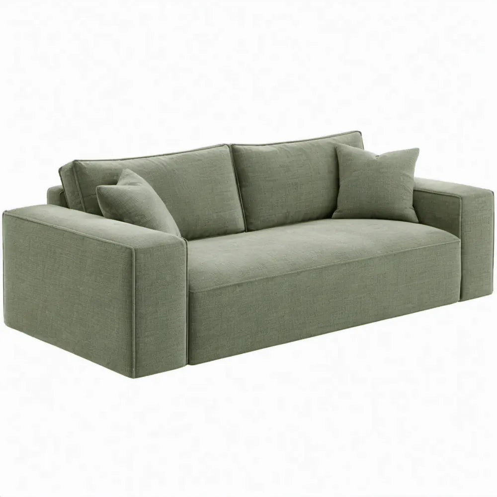 Saliegroene 2-zitsbank van polyester, 180 x 95 x 82 cm