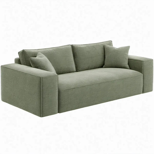 Saliegroene 2-zitsbank van polyester, 180 x 95 x 82 cm