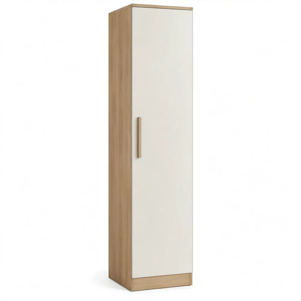 1-deurs kledingkast 50 x 40 x 180 cm wit en eikenkleurig