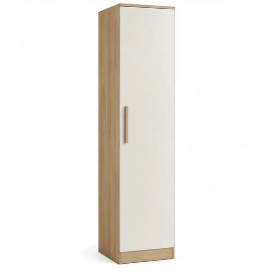 1-deurs kledingkast 50 x 40 x 180 cm wit en eikenkleurig
