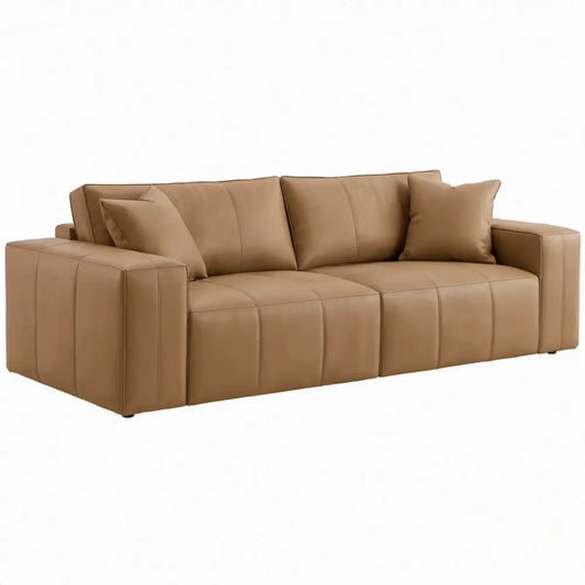 3-zitsbank 230 x 95 x 78 cm in camelbruin PU-kunstleer