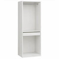 Open kledingkast met kledingroede, lade en tussenplank 60 x 50 x 180 cm Wit/Zilver