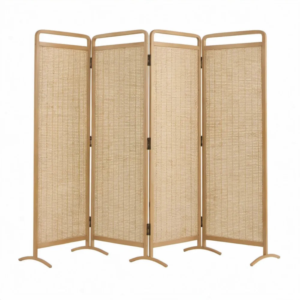 Bamboe kamerscherm met 4 panelen, 160 x 170 cm, naturel
