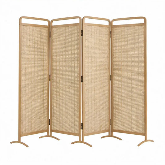 Bamboe kamerscherm met 4 panelen, 160 x 170 cm, naturel