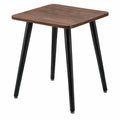 Vierkante bijzettafel 50 x 50 x 45 cm in walnootbruin en zwart